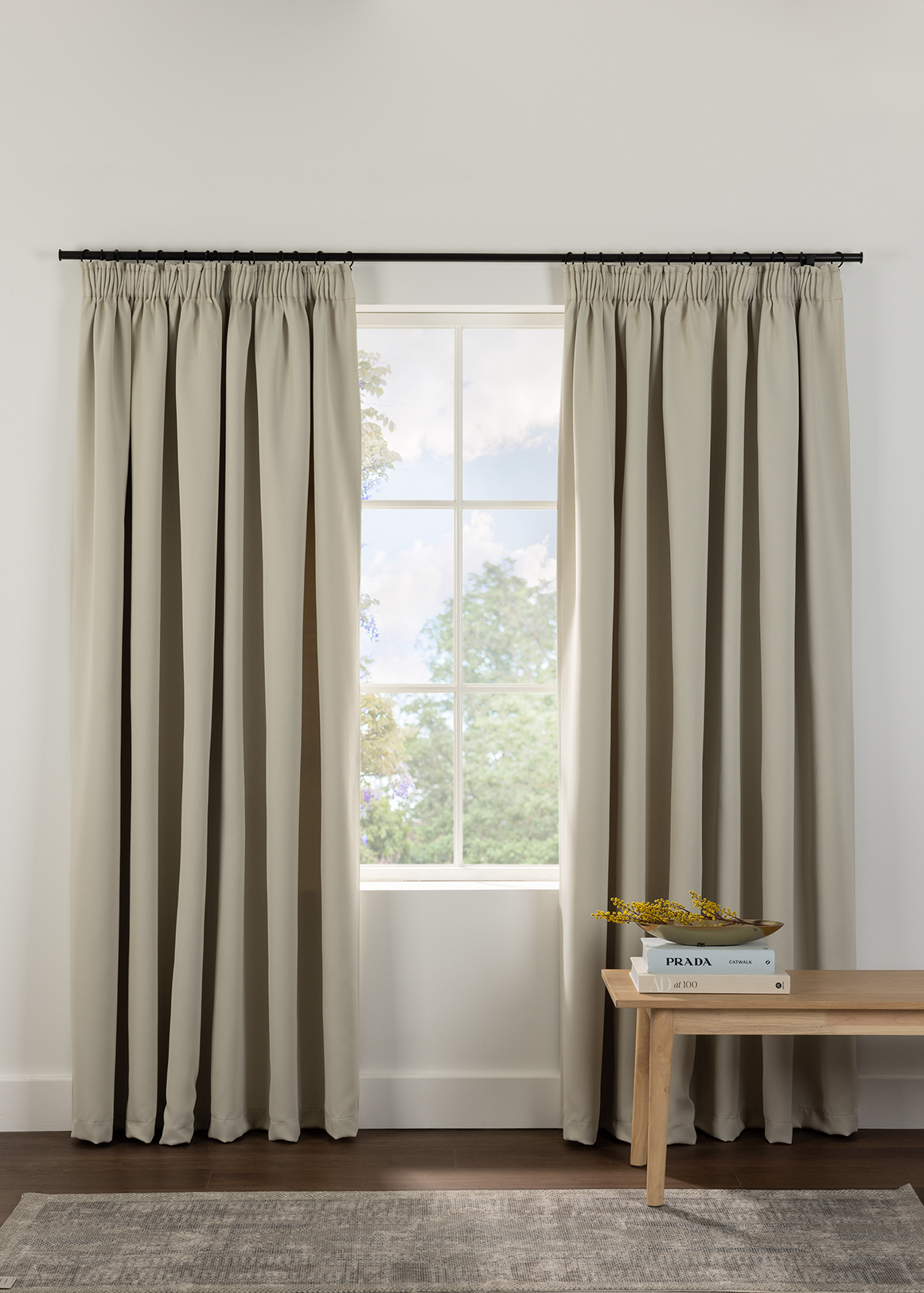 Hudson Block Out Taped Curtain 230cm (W) x 218cm (L)