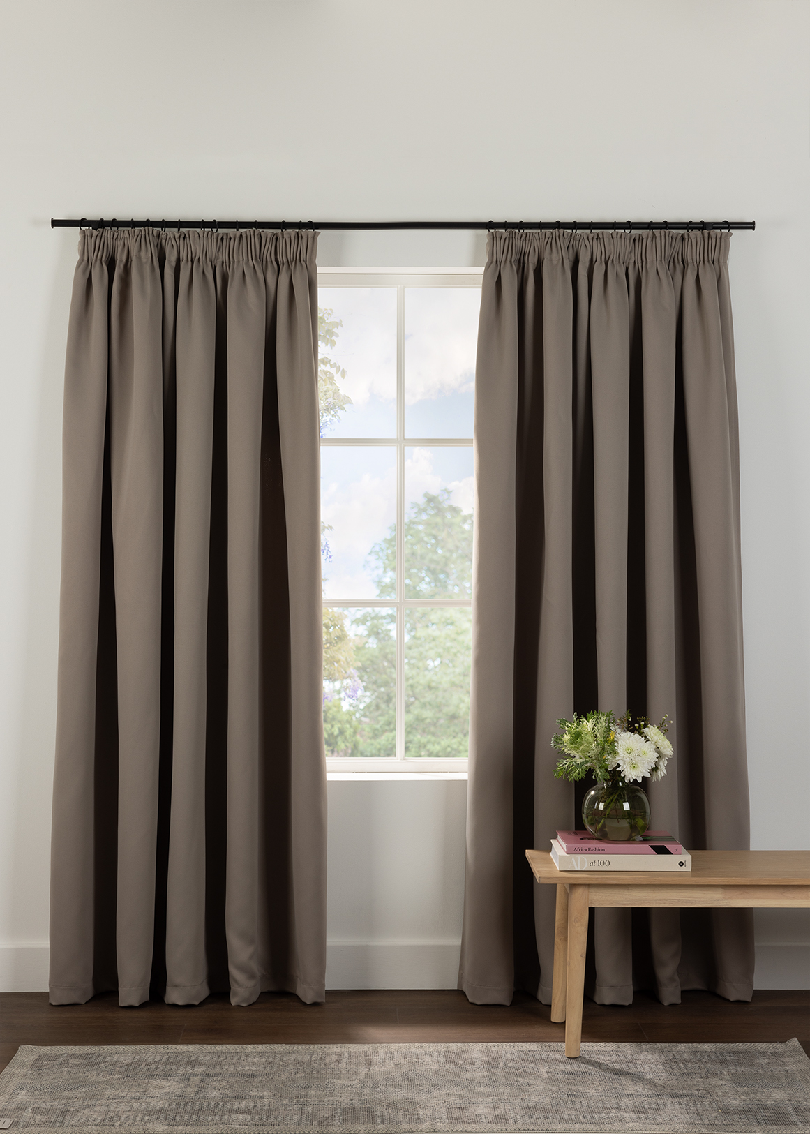 Hudson Block Out Taped Curtain 230cm (W) x 218cm (L)