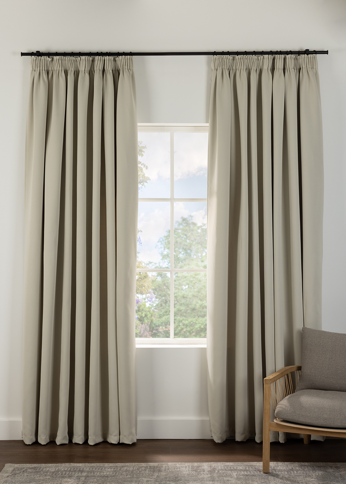 Hudson Block Out Taped Longer Length Curtain 260cm (W) x 250cm (L)