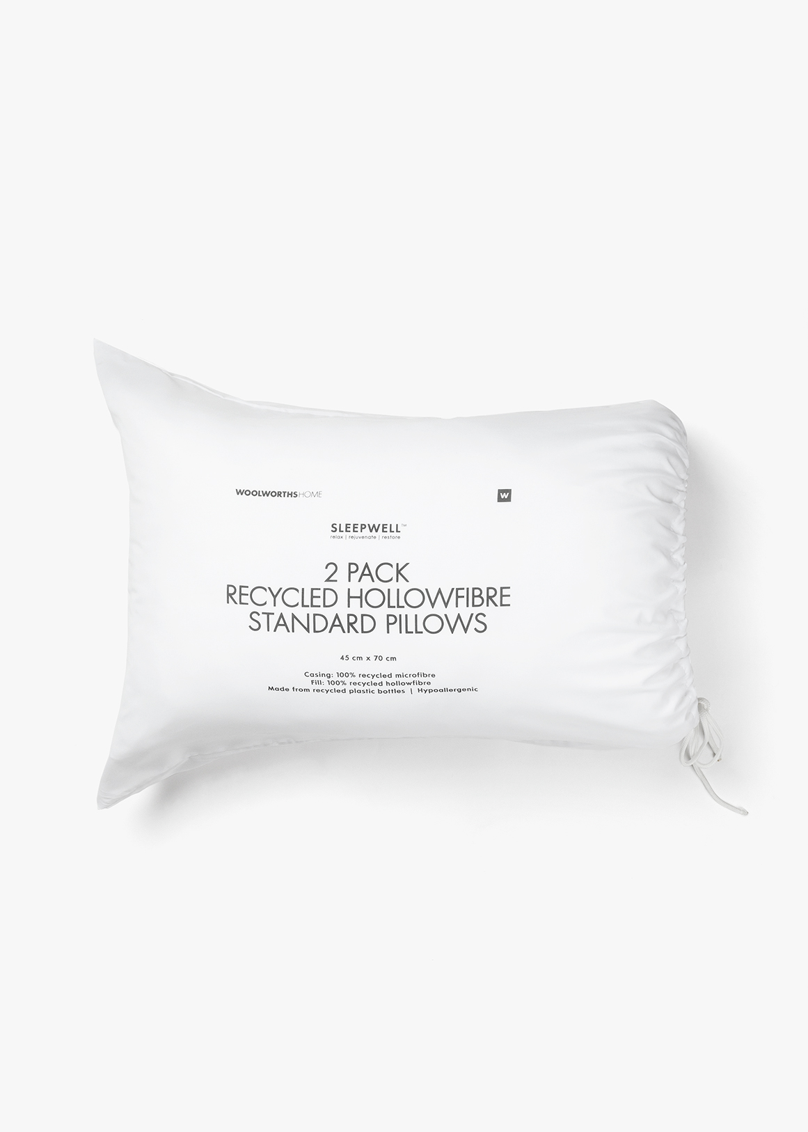 Hypoallergenic Medium Support Hollowfibre Pillows 2 Pack