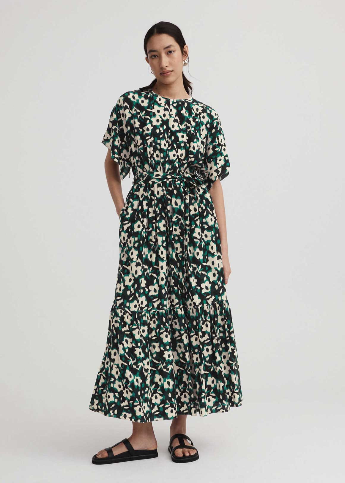 Ikat Floral Flutter Sleeve Dress | Woolworths.co.za