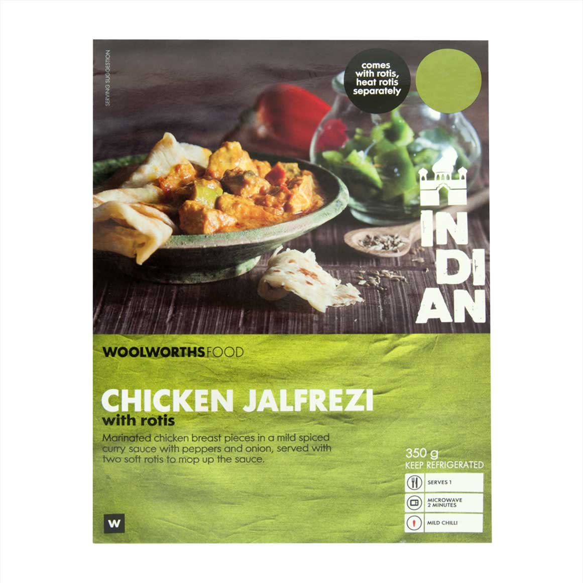 Indian Chicken Jalfrezi with Rotis 350g | Woolworths.co.za