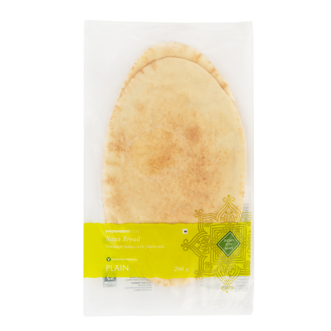 Indian Plain Naan Bread 200 g | Woolworths.co.za