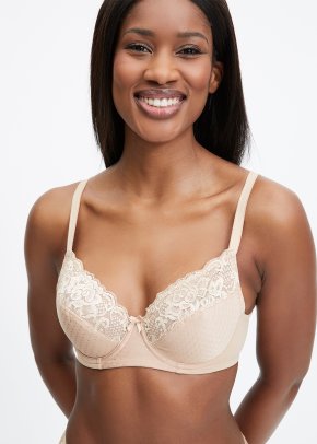 Lace Back Front Fastening Padded Non-wire Bra