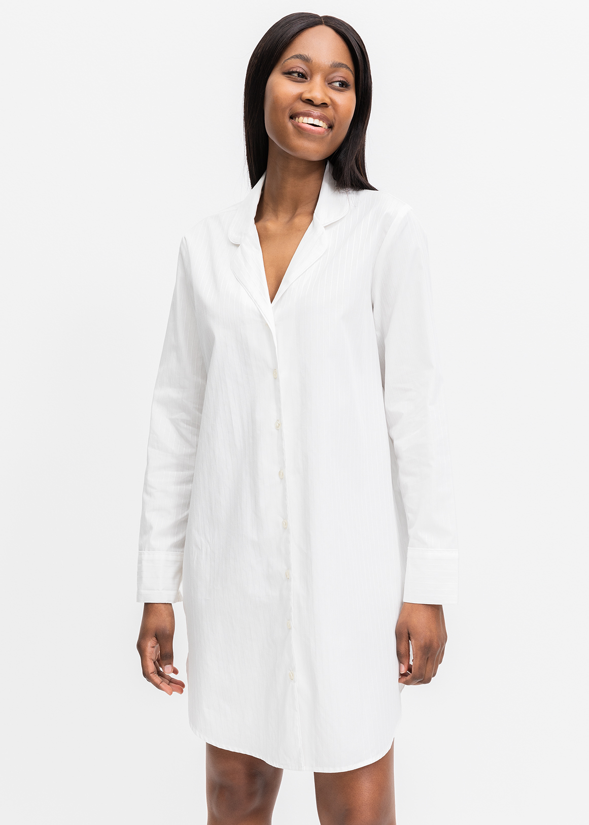 Jacquard Striped Cotton Blend Nightshirt | Woolworths.co.za