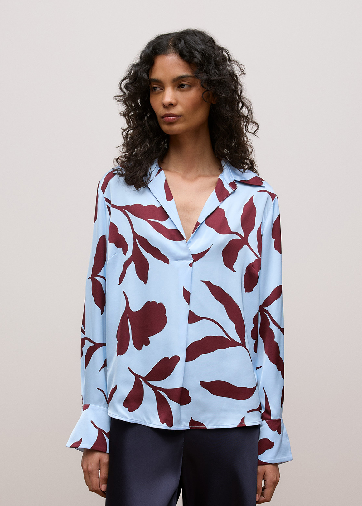 Karra Satin Popover Blouse
