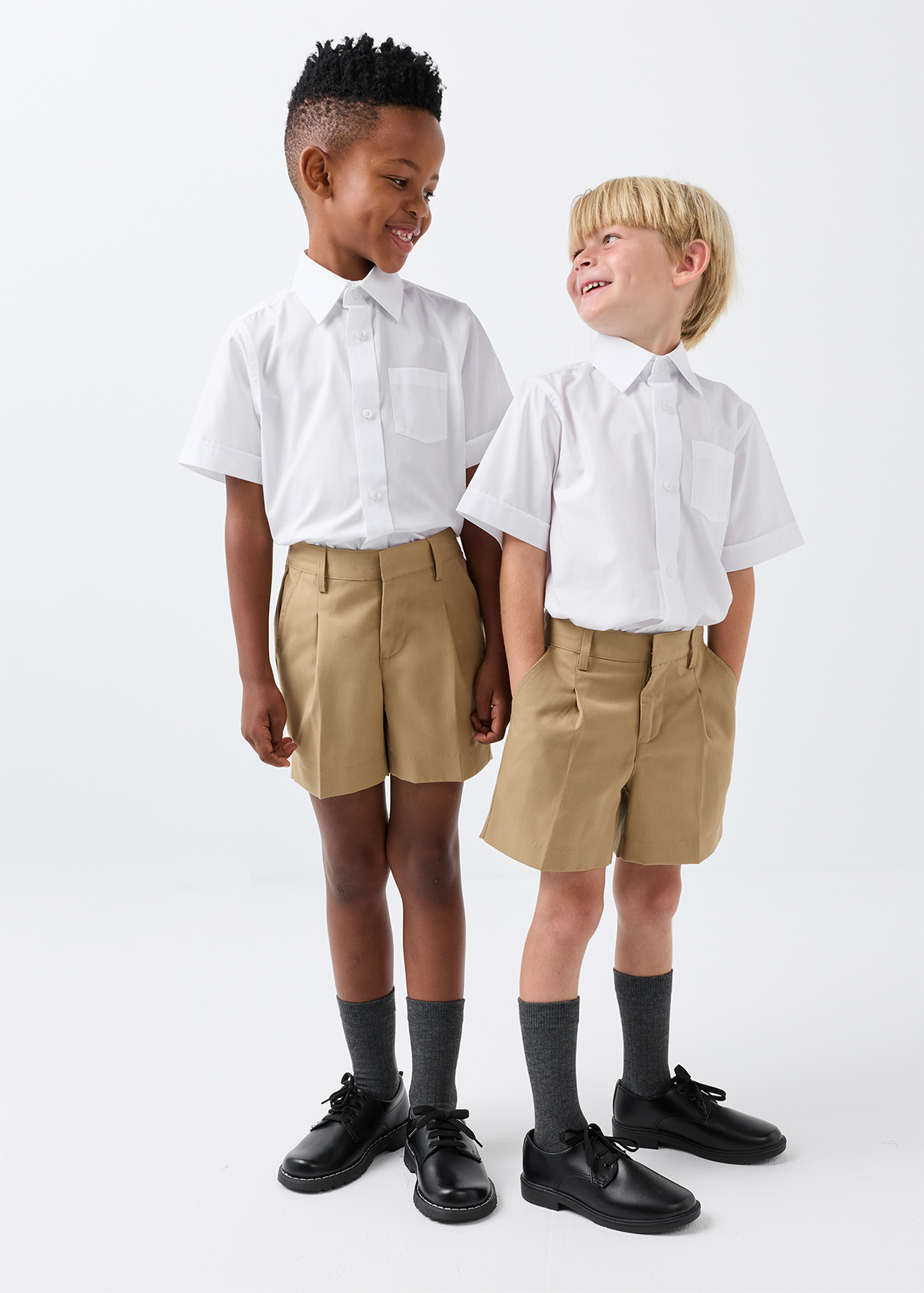 Boys Easycare Khaki School Shorts 2 Pack Woolworths.co.za