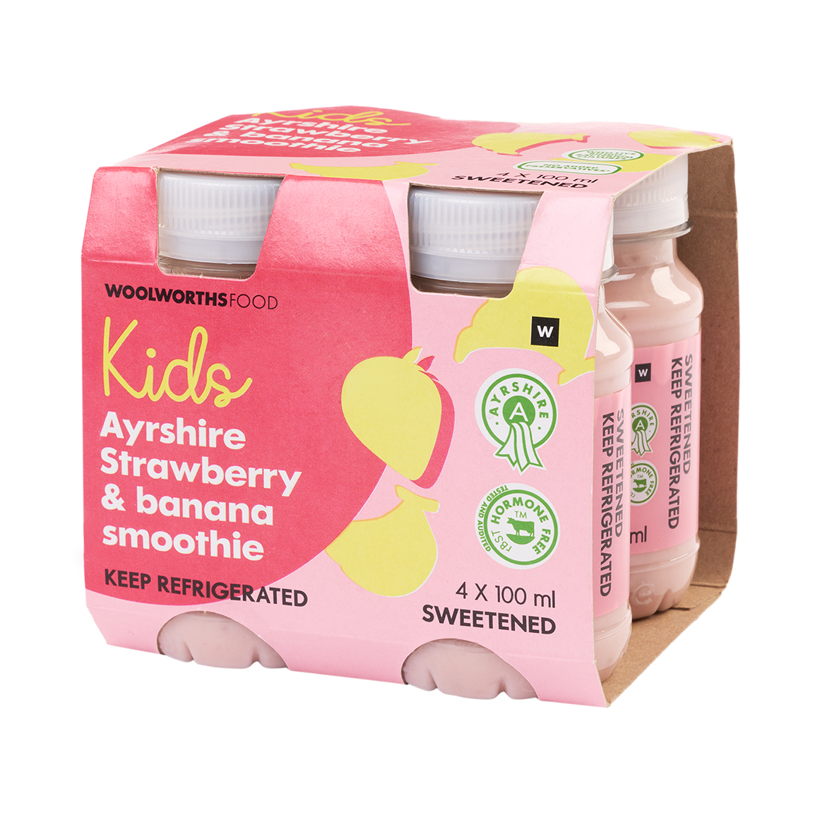 Kids Ayrshire Strawberry & Banana Smoothie 4 x 100 ml