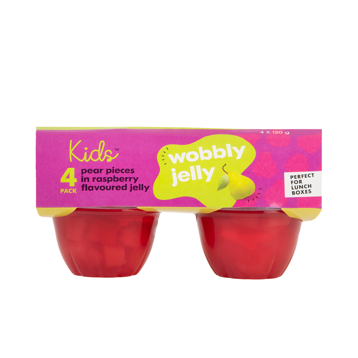 Kids™ Pear Pieces in Raspberry Flavoured Jelly Cups 4 x 120 g ...