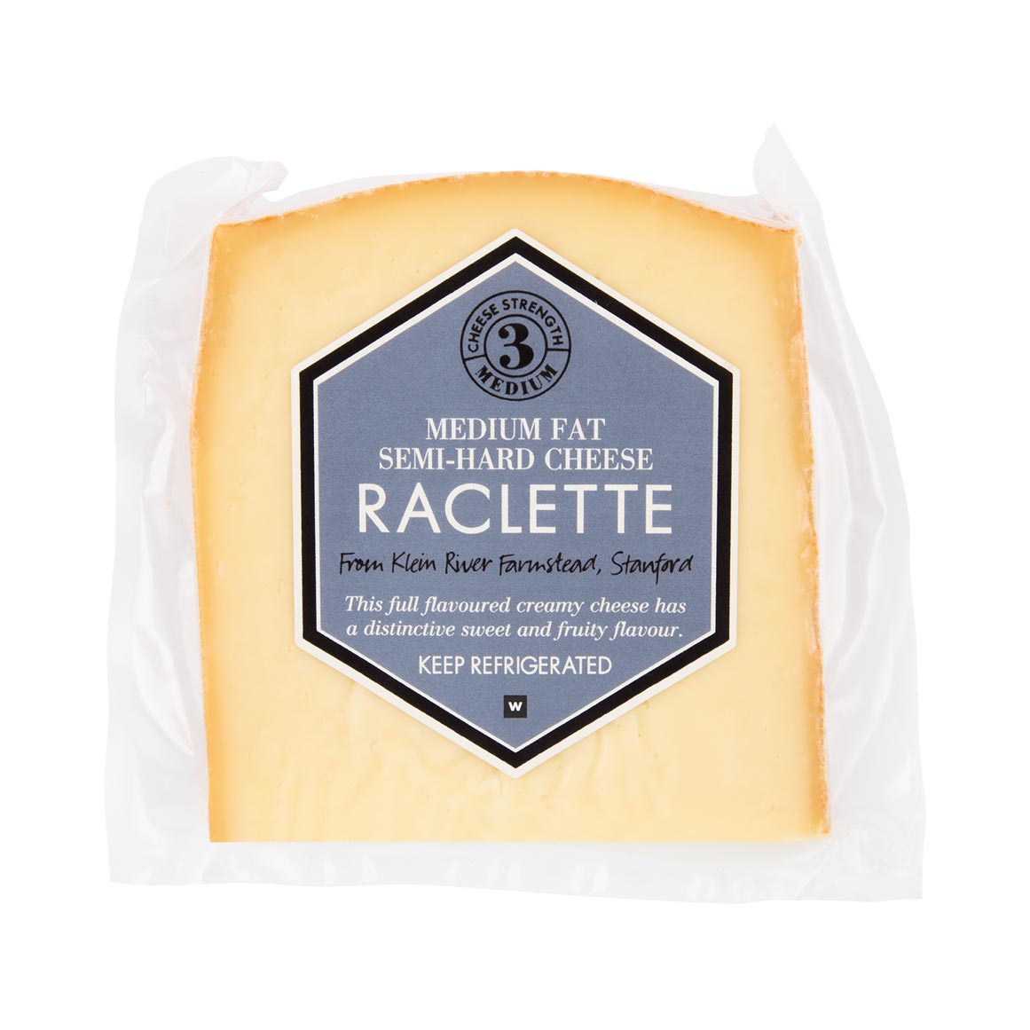 Klein River Raclette Medium Fat Semi Hard Cheese Avg 200 g | Woolworths ...