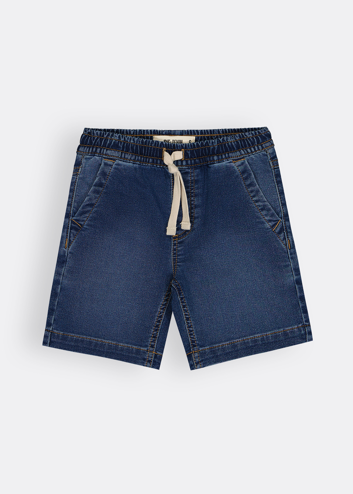 Knit Denim Shorts
