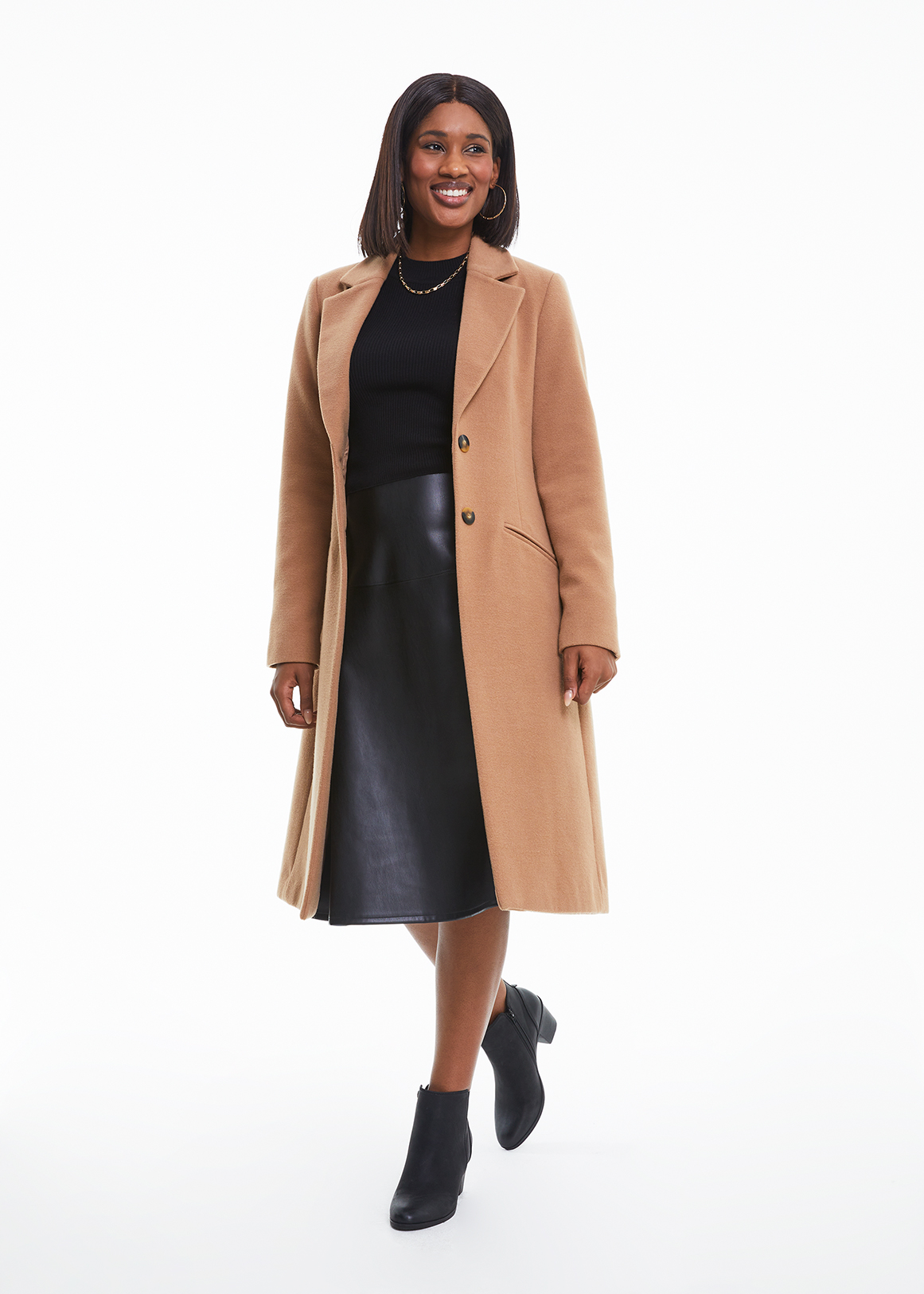 Knit & Faux Leather A-line Midi Dress | Woolworths.co.za