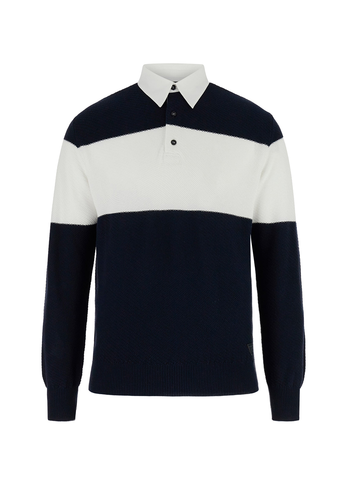 Knox Diagonal Rib Blocking Polo Sweater