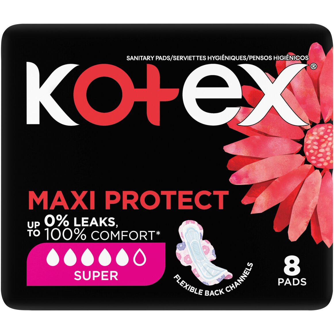 Kotex Maxi Super Wings Pads 8 pk