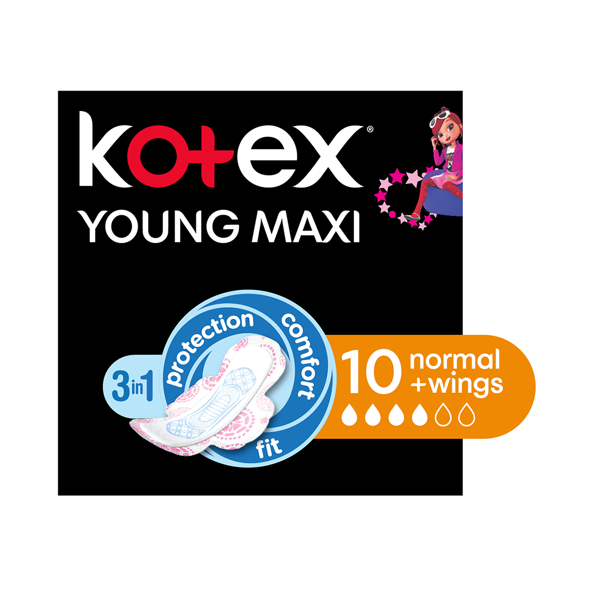 kotex-young-maxi-normal-pads-10-pk-woolworths-co-za