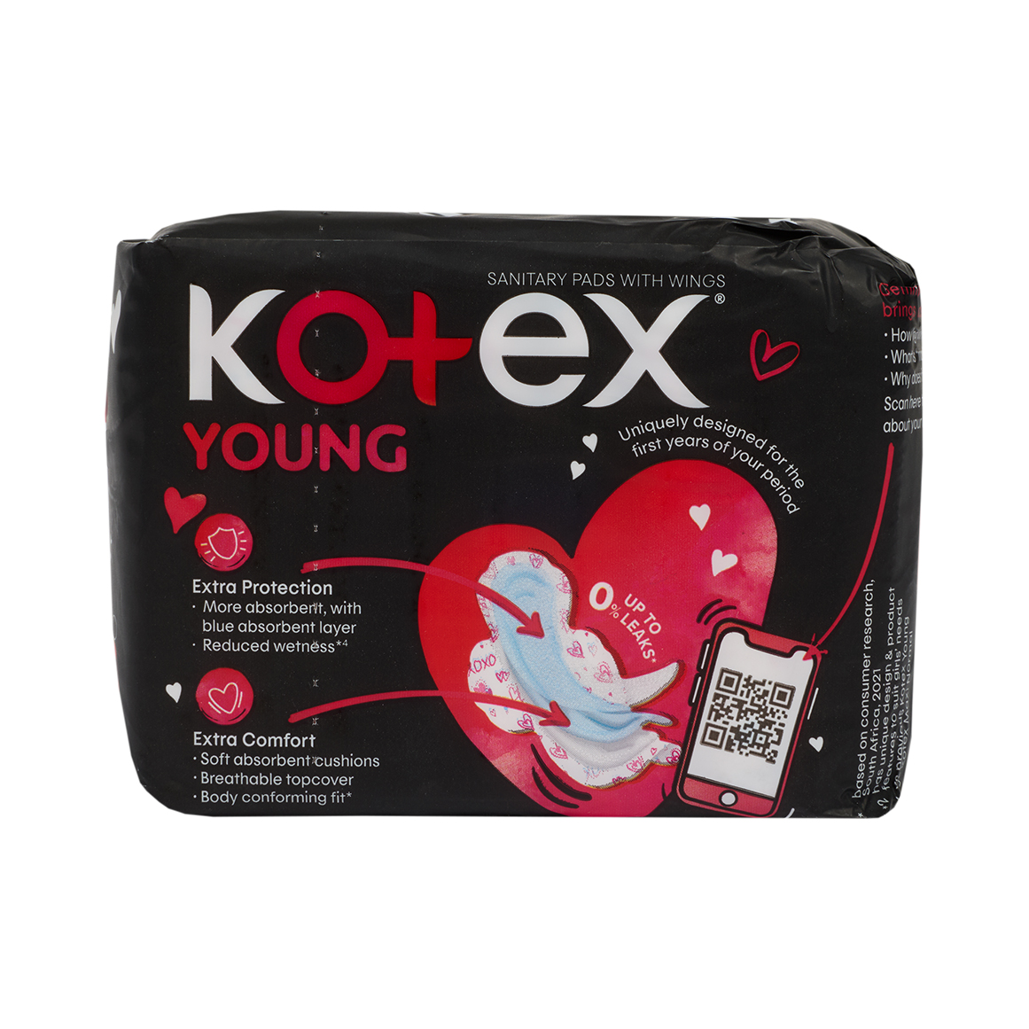Kotex Young Maxi Protect Day Sanitary Pads with Wings 9 pk