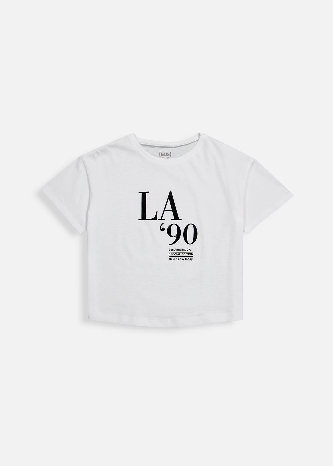LA 90 Slogan Print Cotton T-shirt | Woolworths.co.za