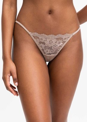 Lace Inset Microfibre G-string