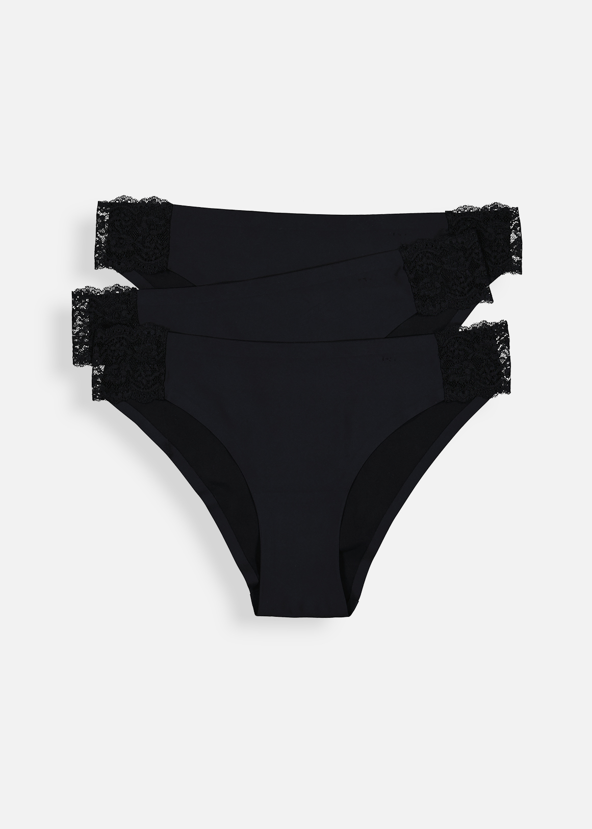 Lace Inset Bonded Bikinis 3 Pack