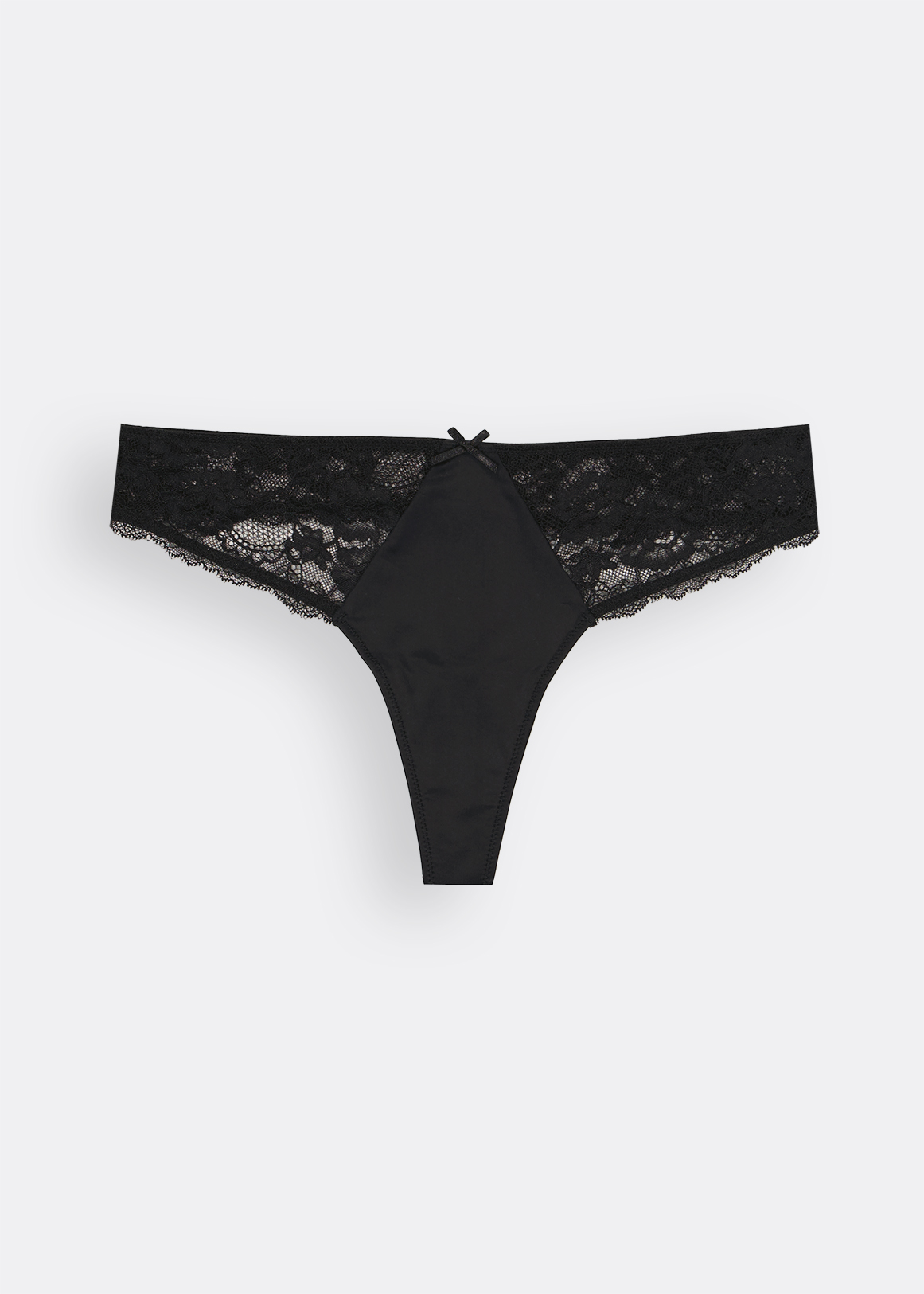 Lace Inset Microfibre G-string