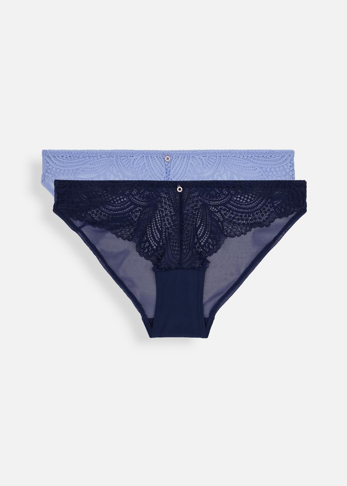 3 Pack Blue Lace Brazilian Knickers, Brand : Matalan, Color: Blue, Size: 14