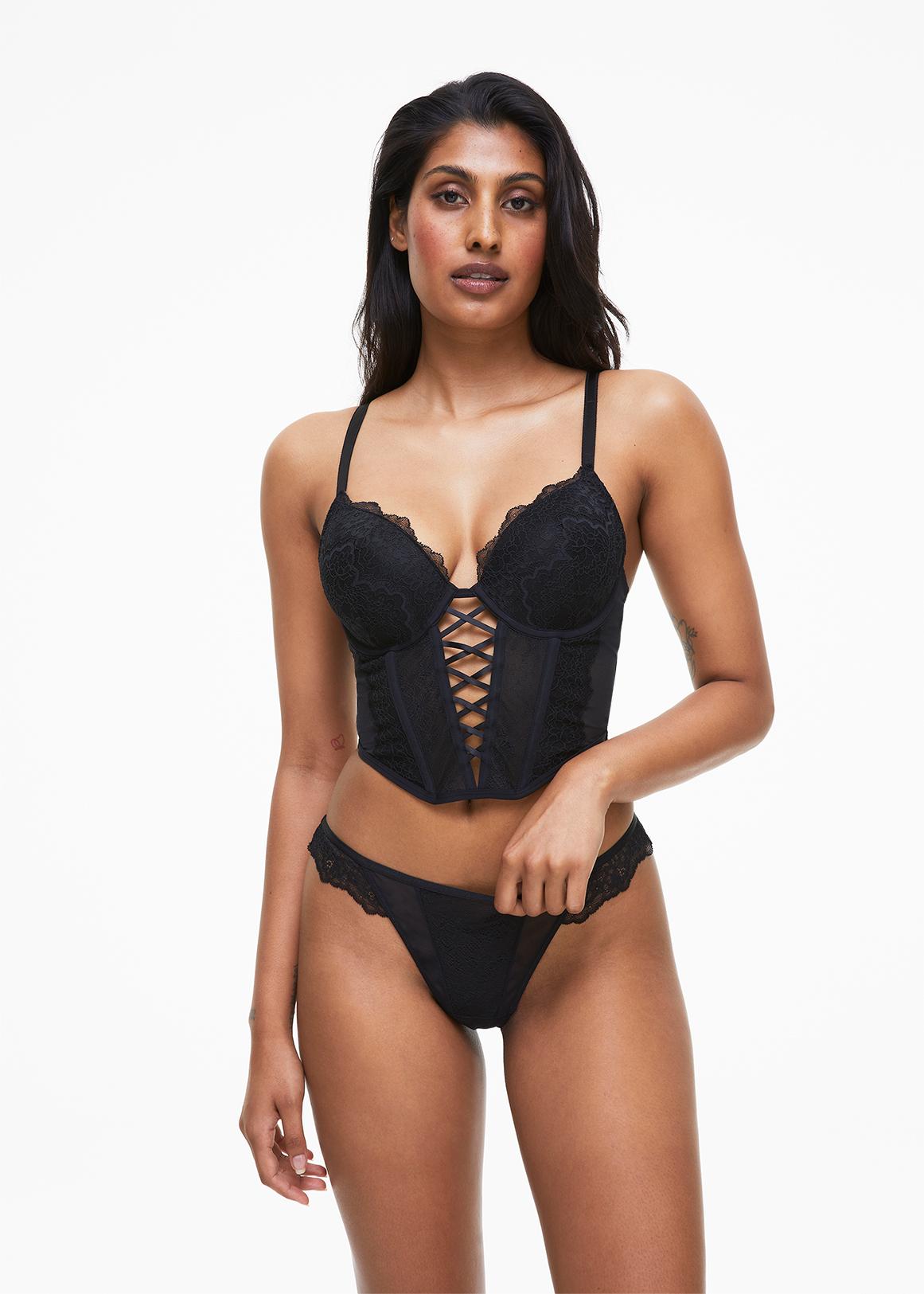 Lace Padded Underwire Plunge Corset