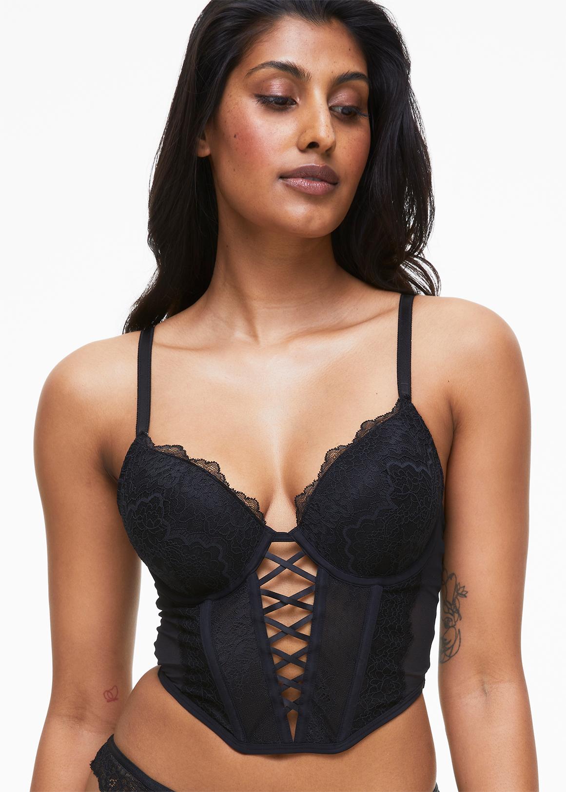 Lace Padded Underwire Plunge Corset