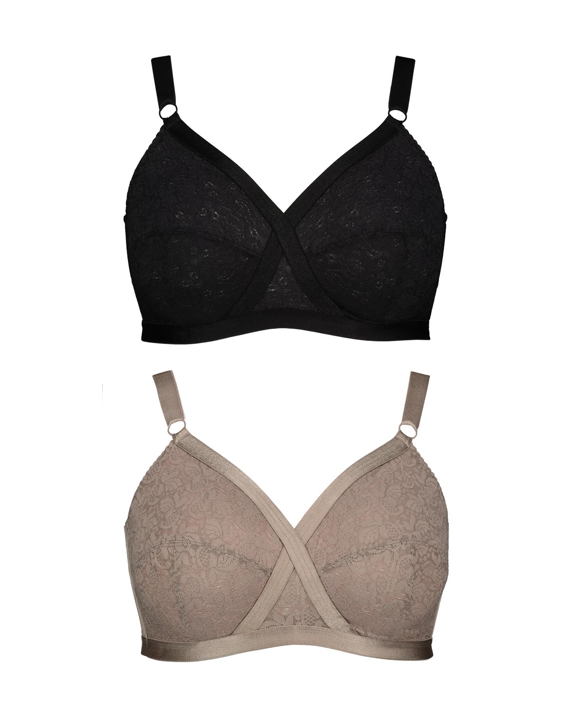 Lace Total Support DD+ Non-wire Bras 2 Pack