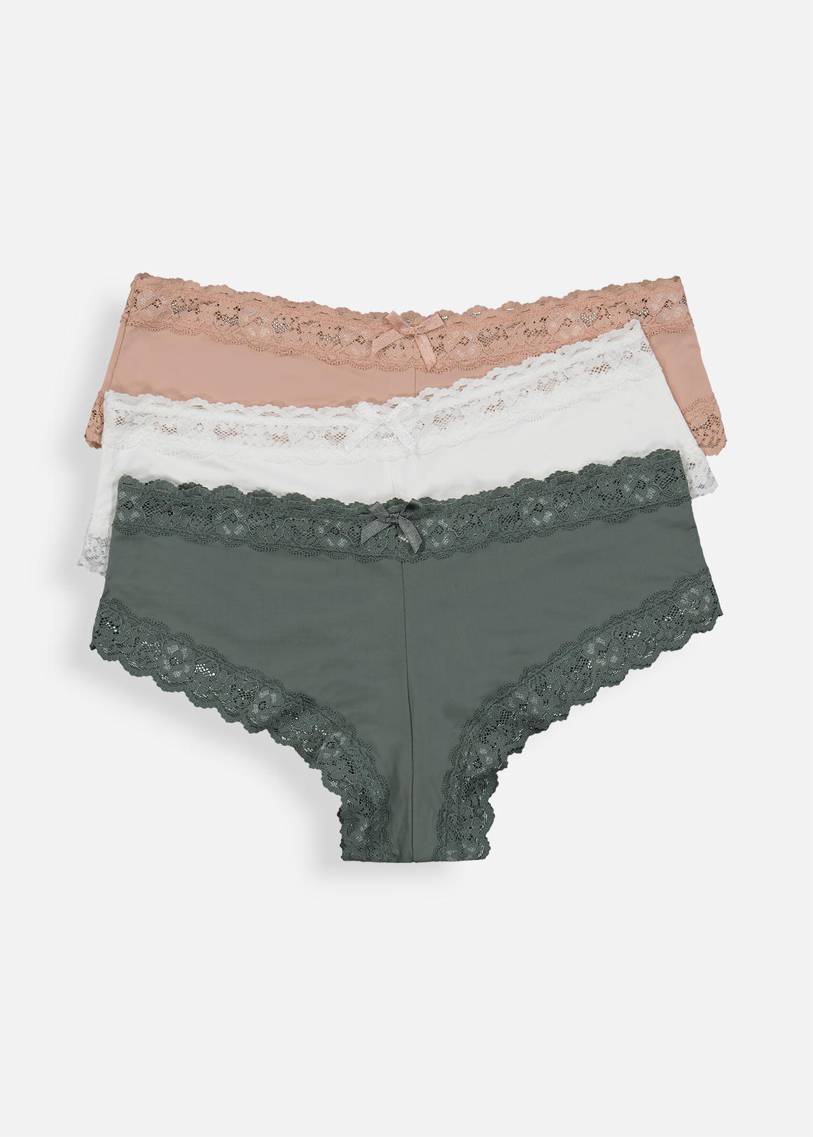 Lace Trim Brazilians 3 Pack