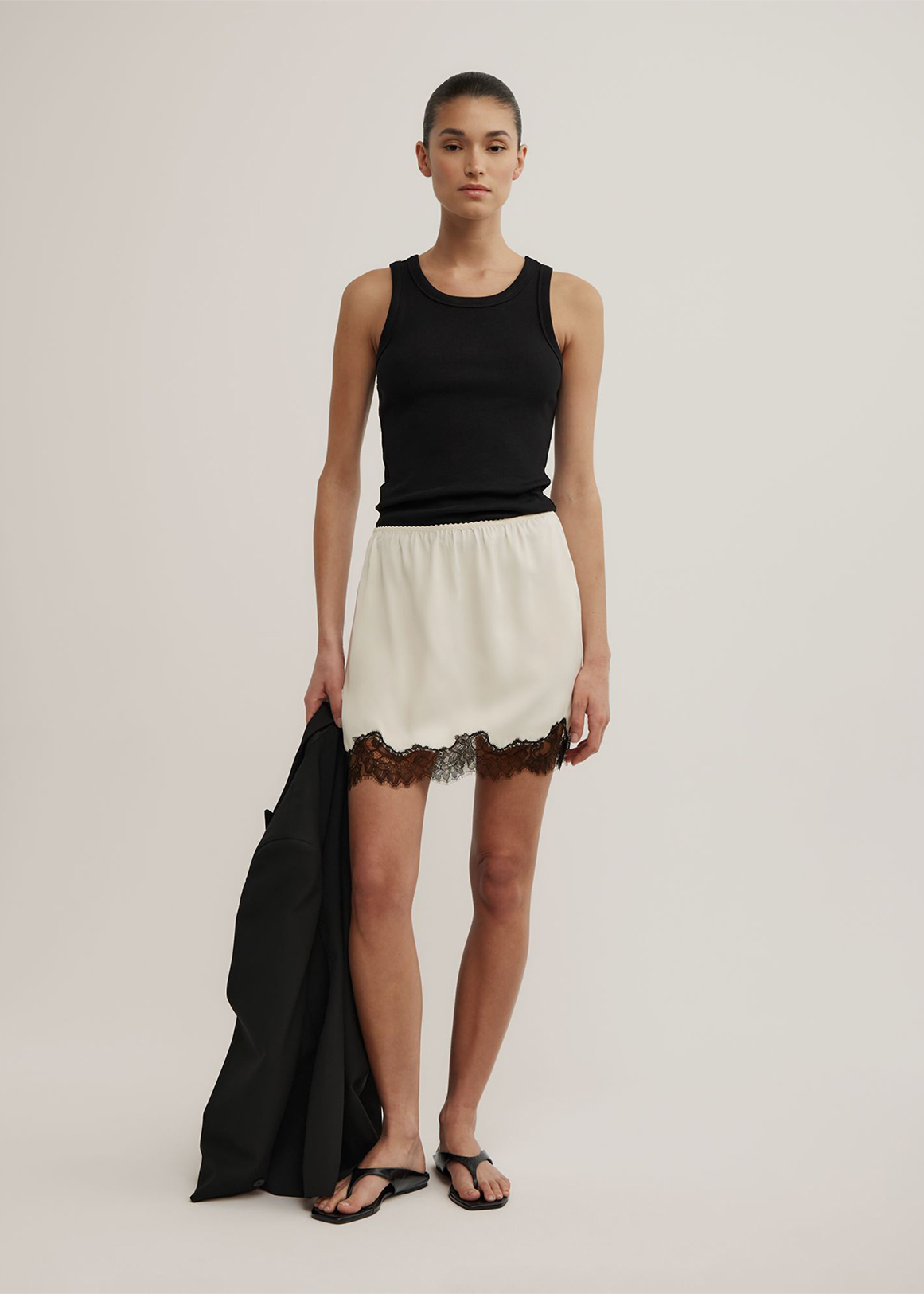 Lace Trim Mini Skirt