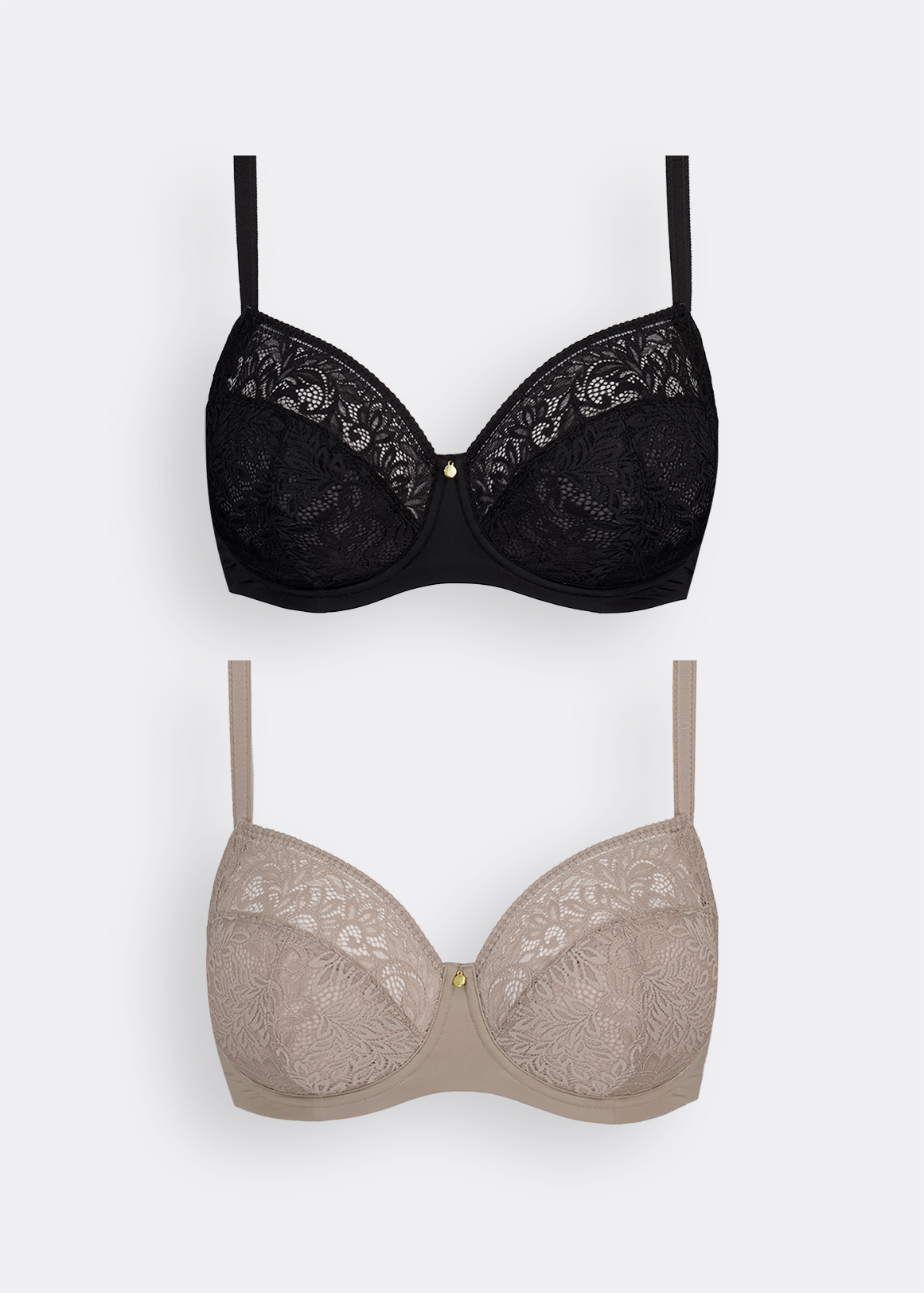 Lace Underwire Balconette Bras 2 Pack B - F