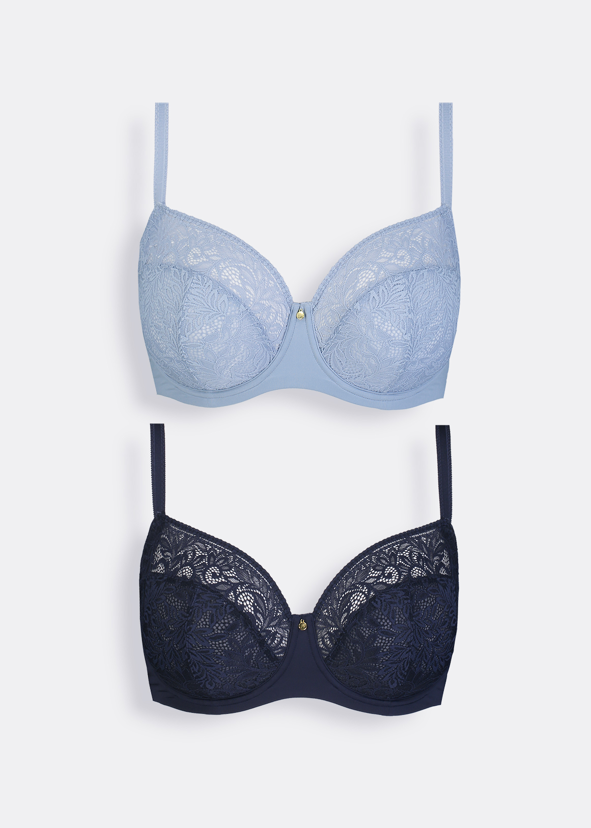 Lace Underwire Balconette Bras 2 Pack B - F