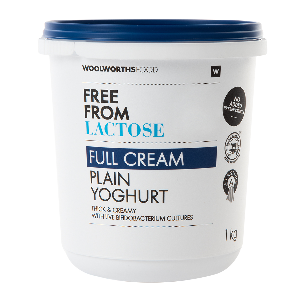 Lactose Free Full Cream Ayrshire Plain Yoghurt 1 kg Woolworths.co.za