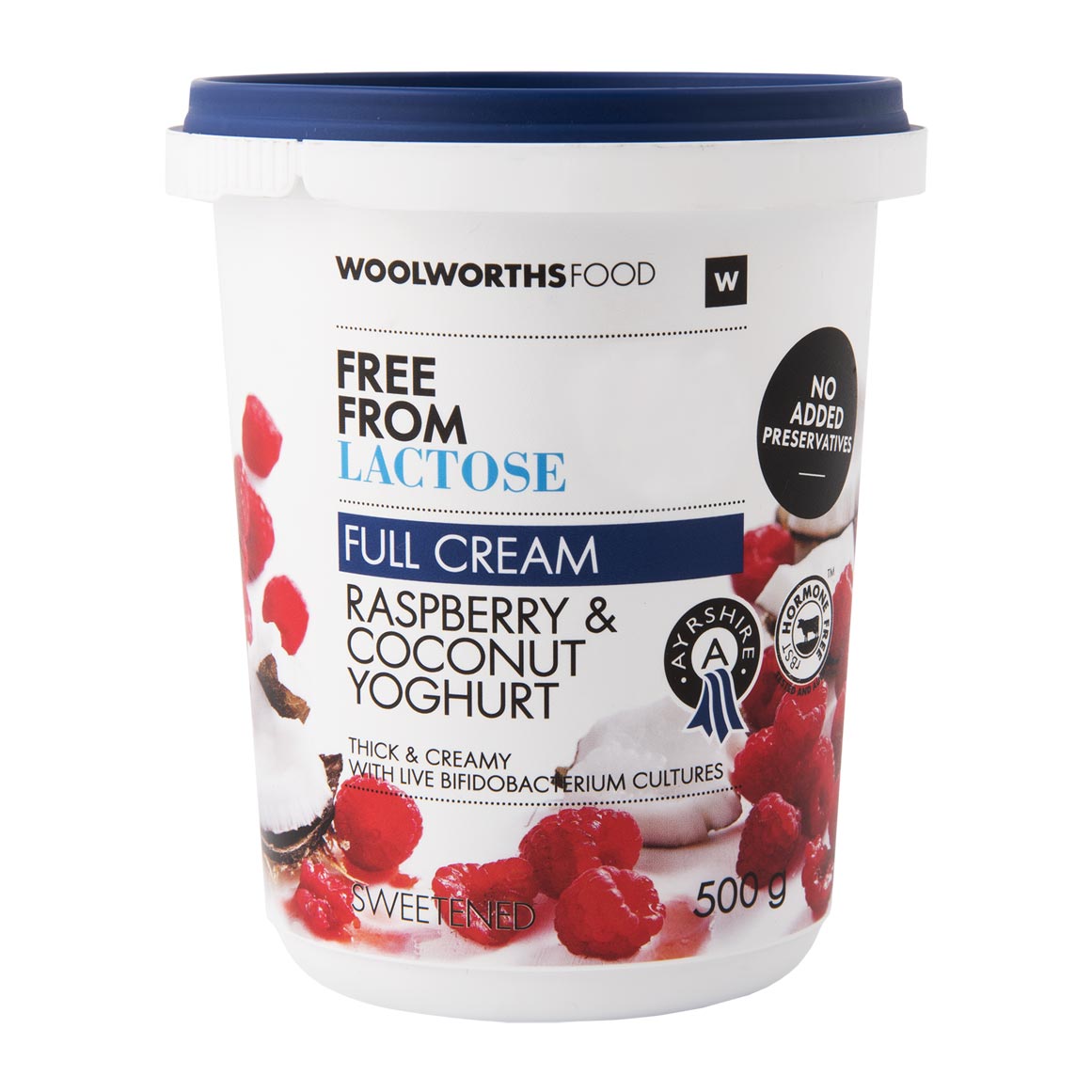 Lactose Free Full Cream Raspberry & Coconut Yoghurt 500g Woolworths.co.za