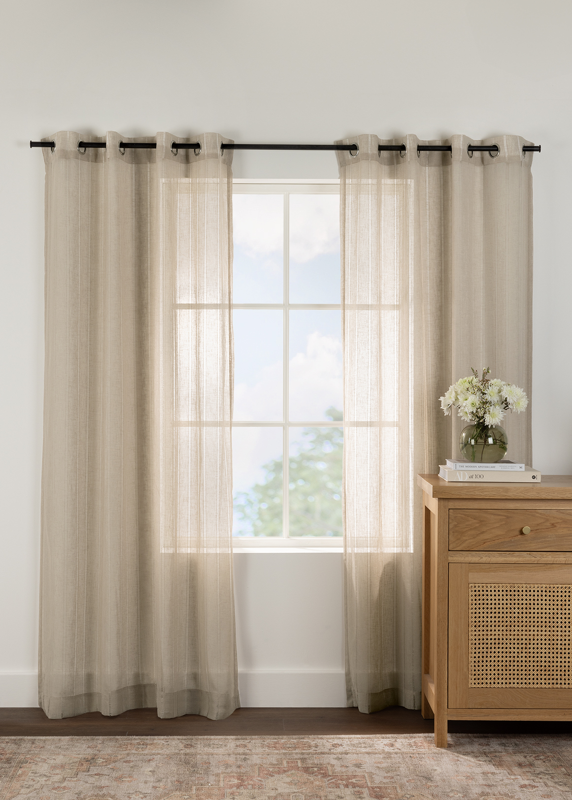 Ladder Sheer Eyelet Curtain 135cm (W) x 223cm (L)