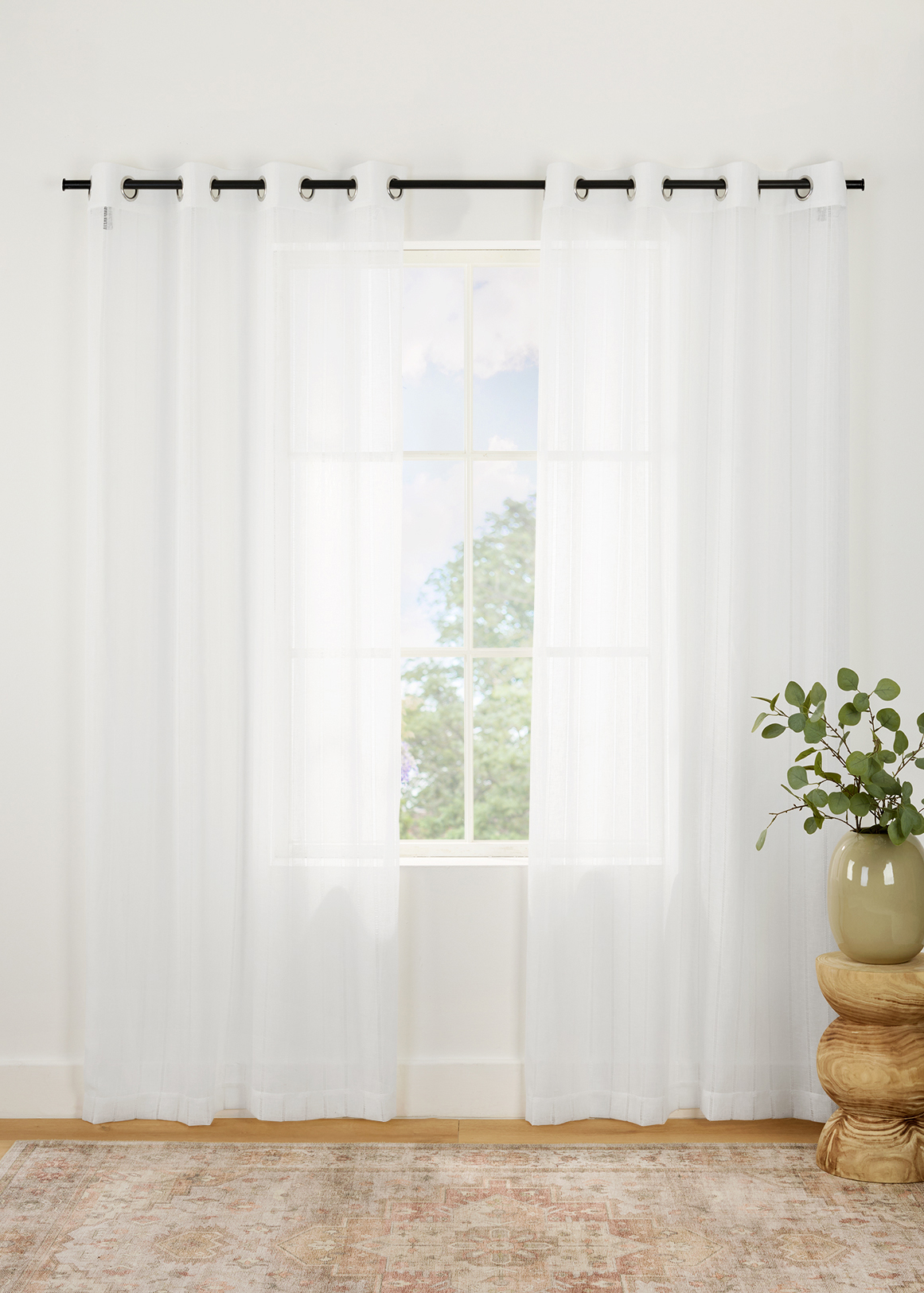 Ladder Sheer Eyelet Curtain 135cm (W) x 223cm (L)