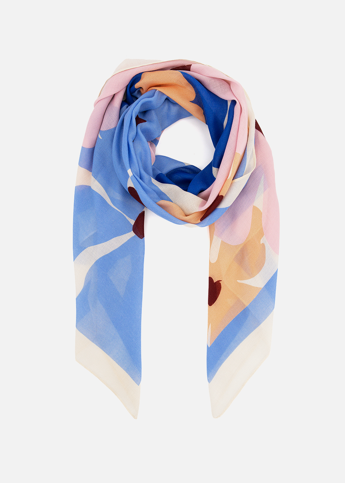 Large Floral Print Scarf