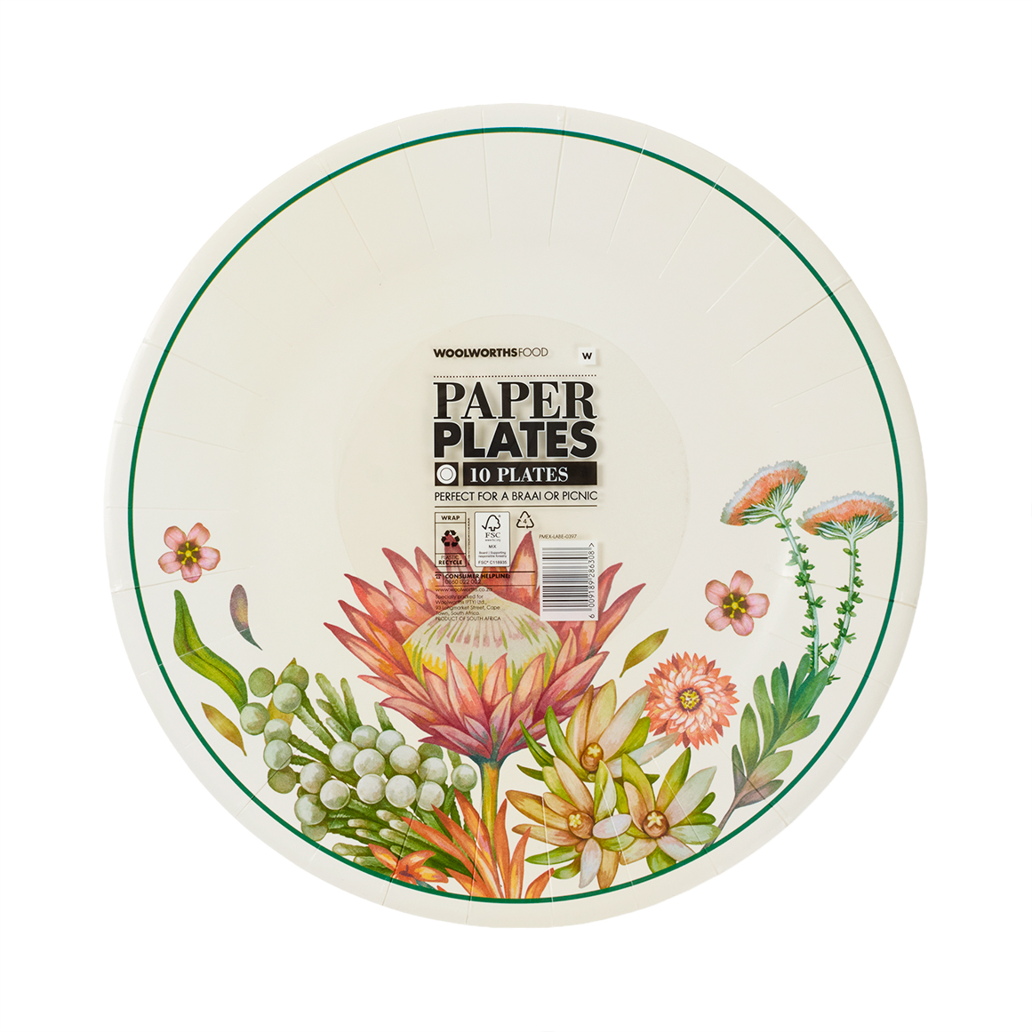 Large Protea Design Disposable Paper Plates 10 pk