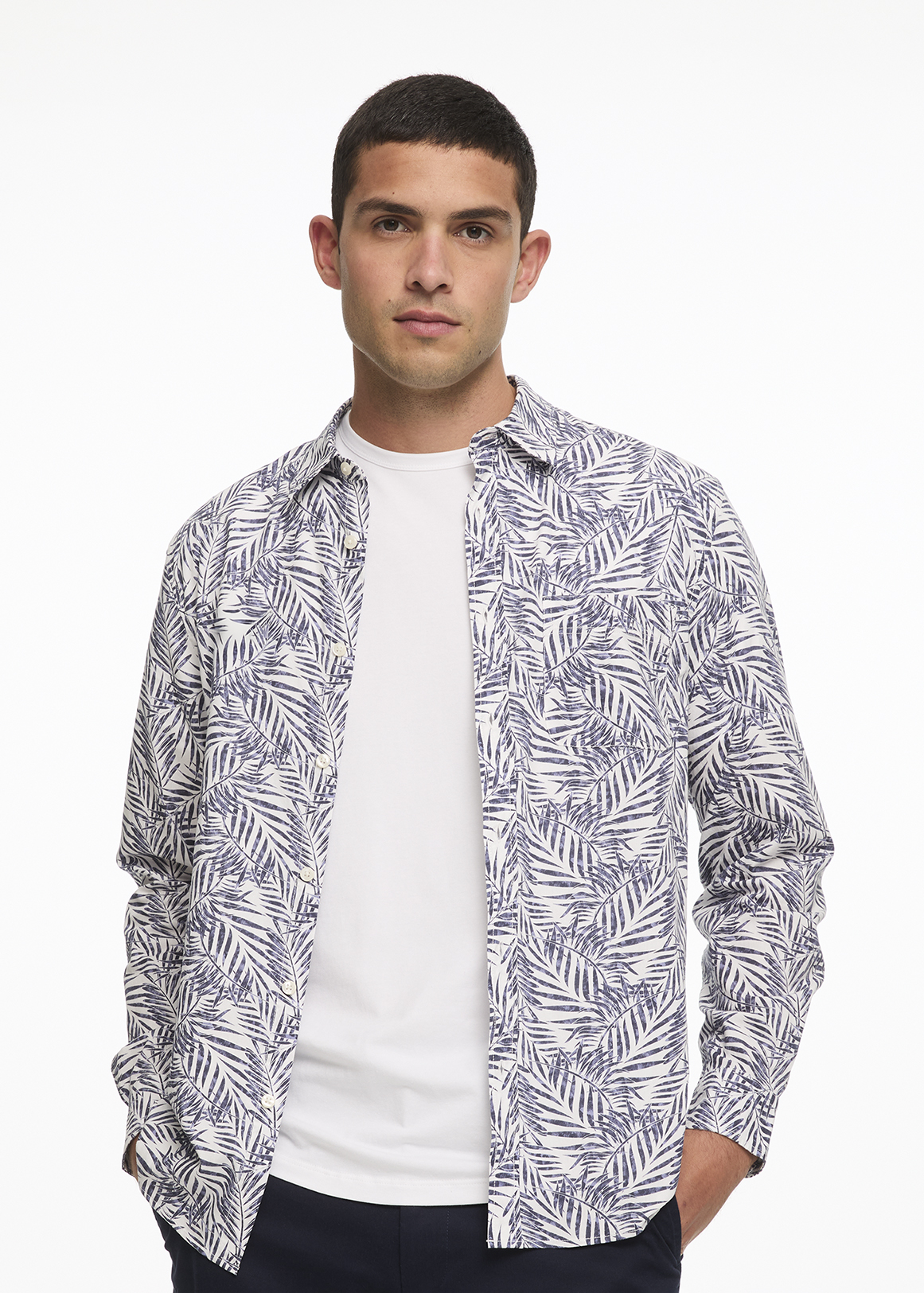 Leaf Print Cotton Shirt