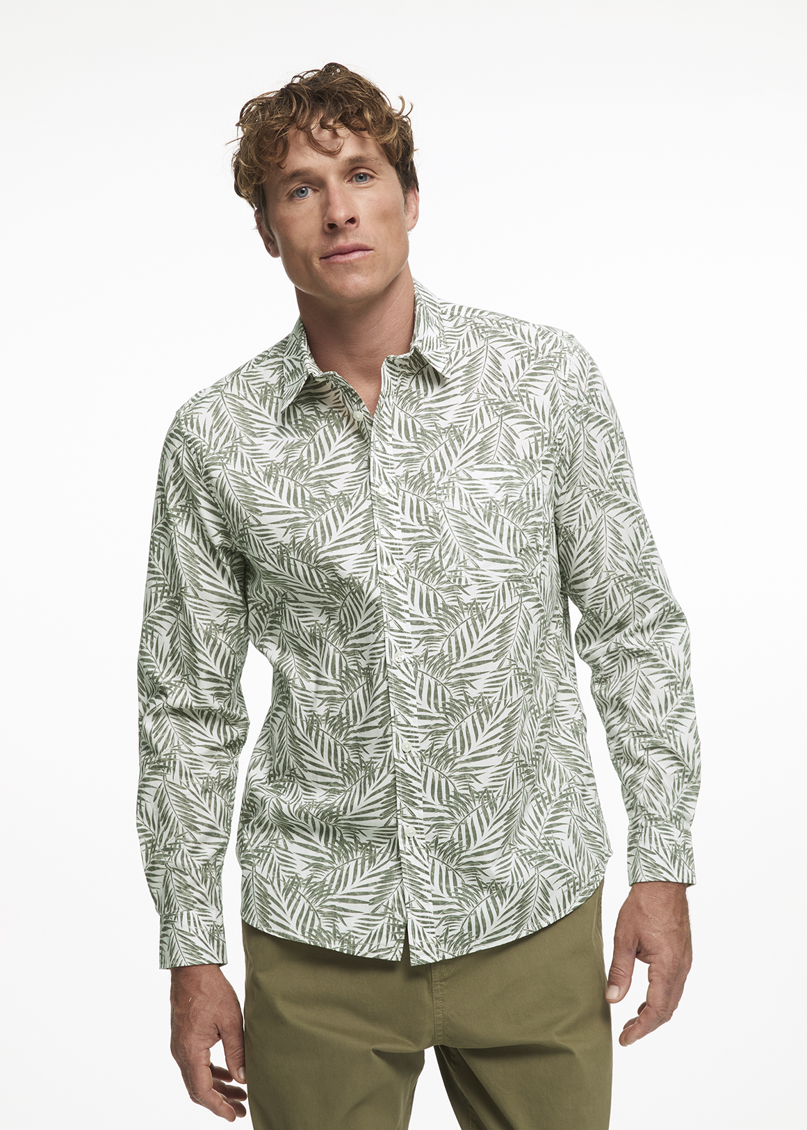 Leaf Print Cotton Shirt
