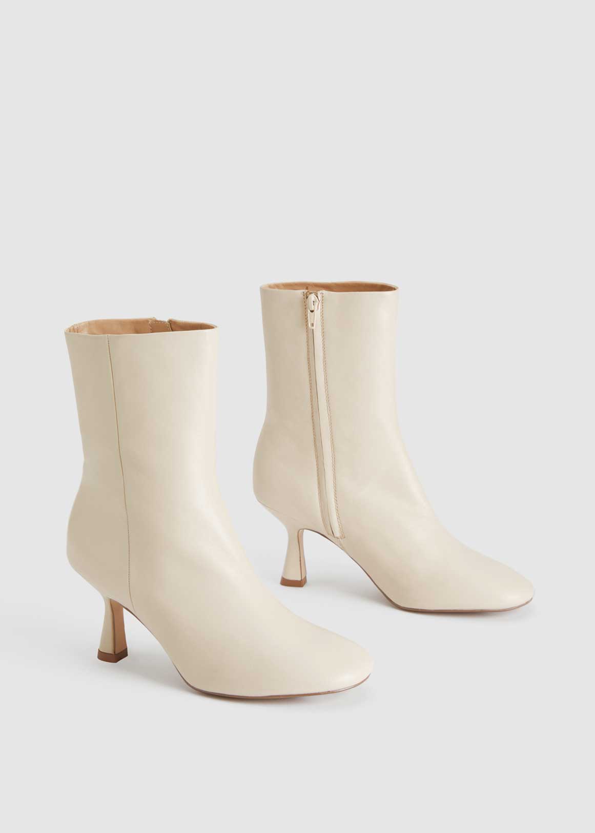 Leather Round Toe Heeled Boot | Woolworths.co.za