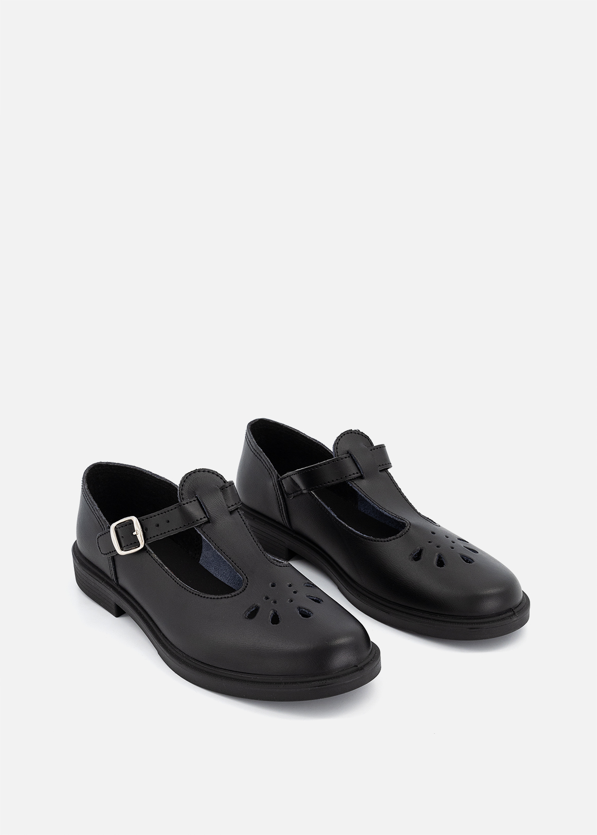 Leather T-bar School Shoes (Size 2-8) Older Girl