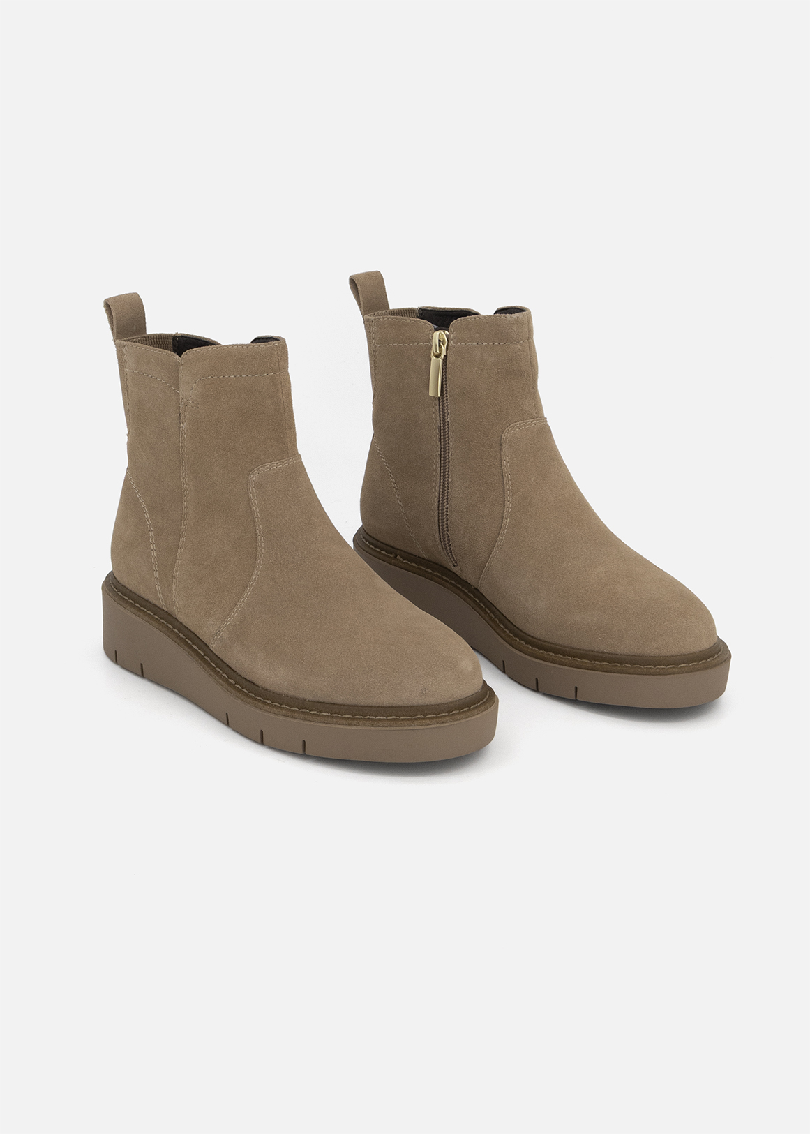 Leather Wedge Ankle Boots