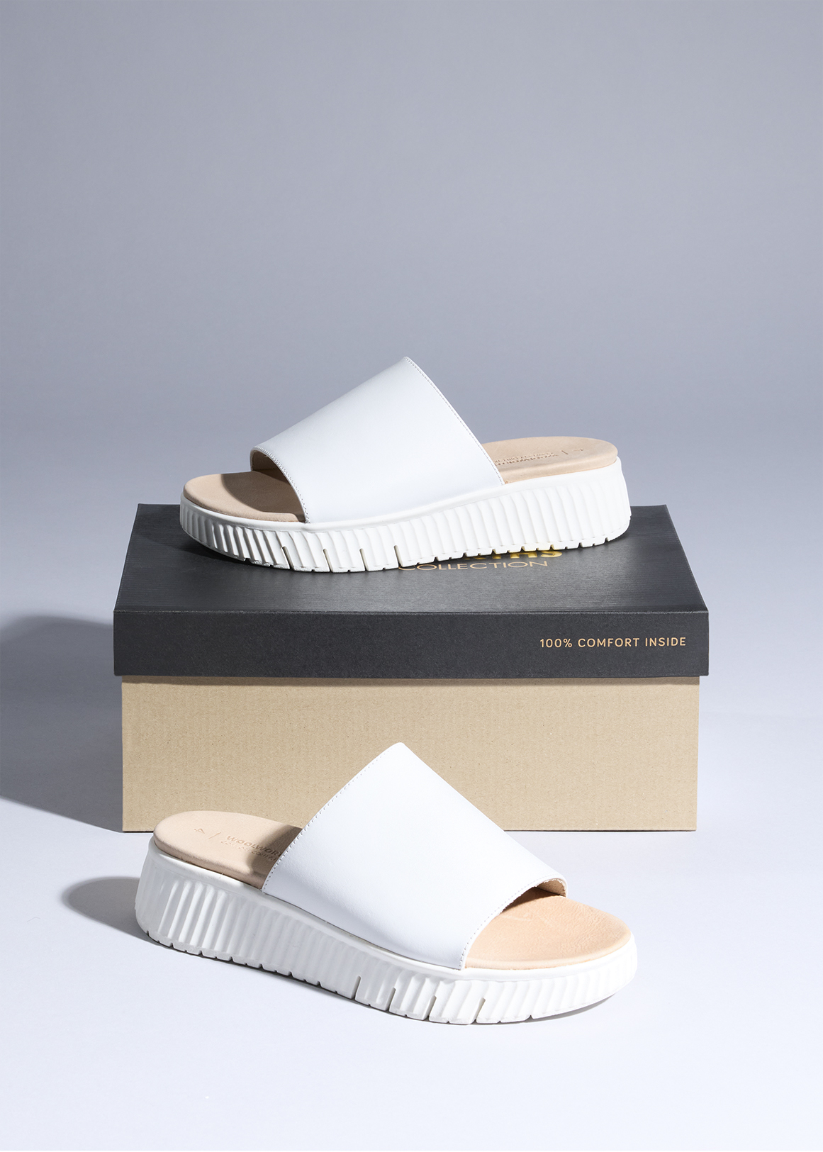 Leather Wedge Mules