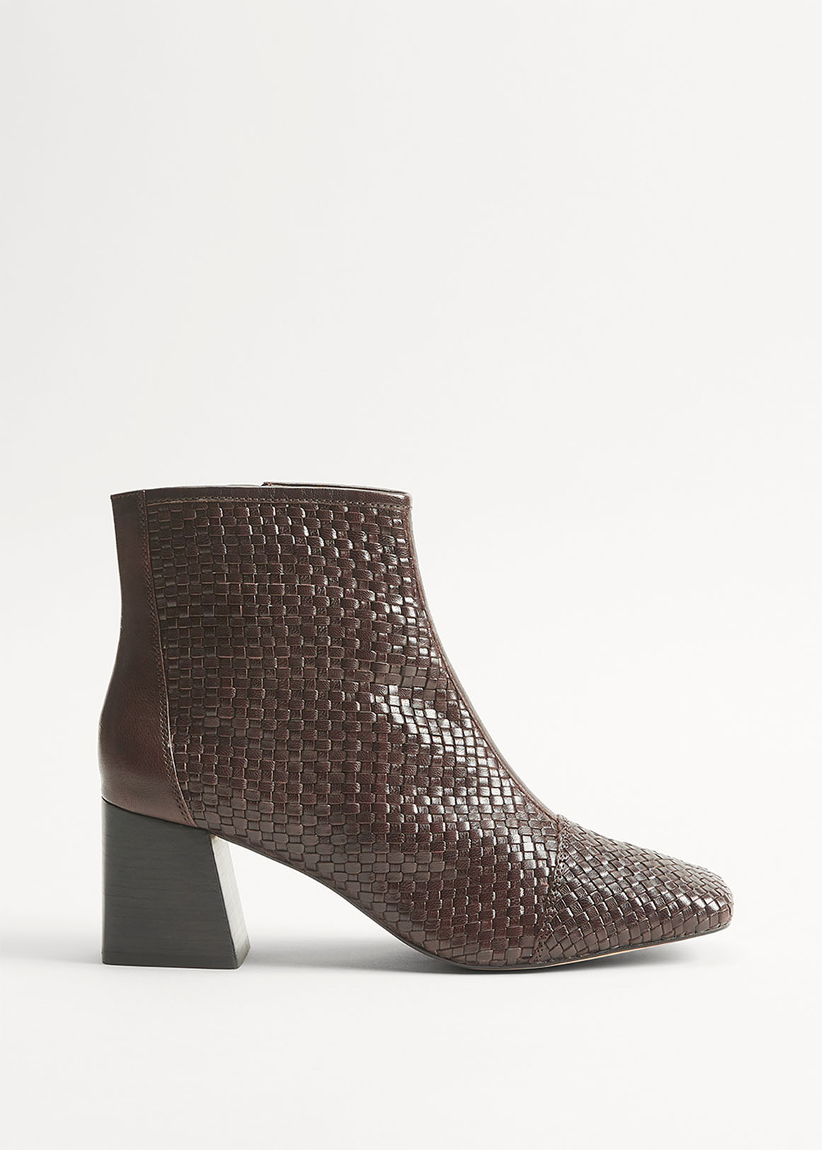 Leather Woven Heeled Boot | Woolworths.co.za