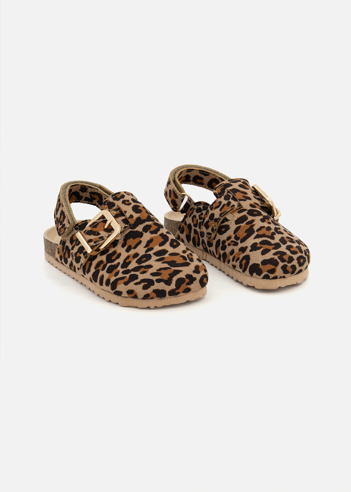 Leopard Print Buckle Clog Shoes (Size 5-13) Younger Girl
