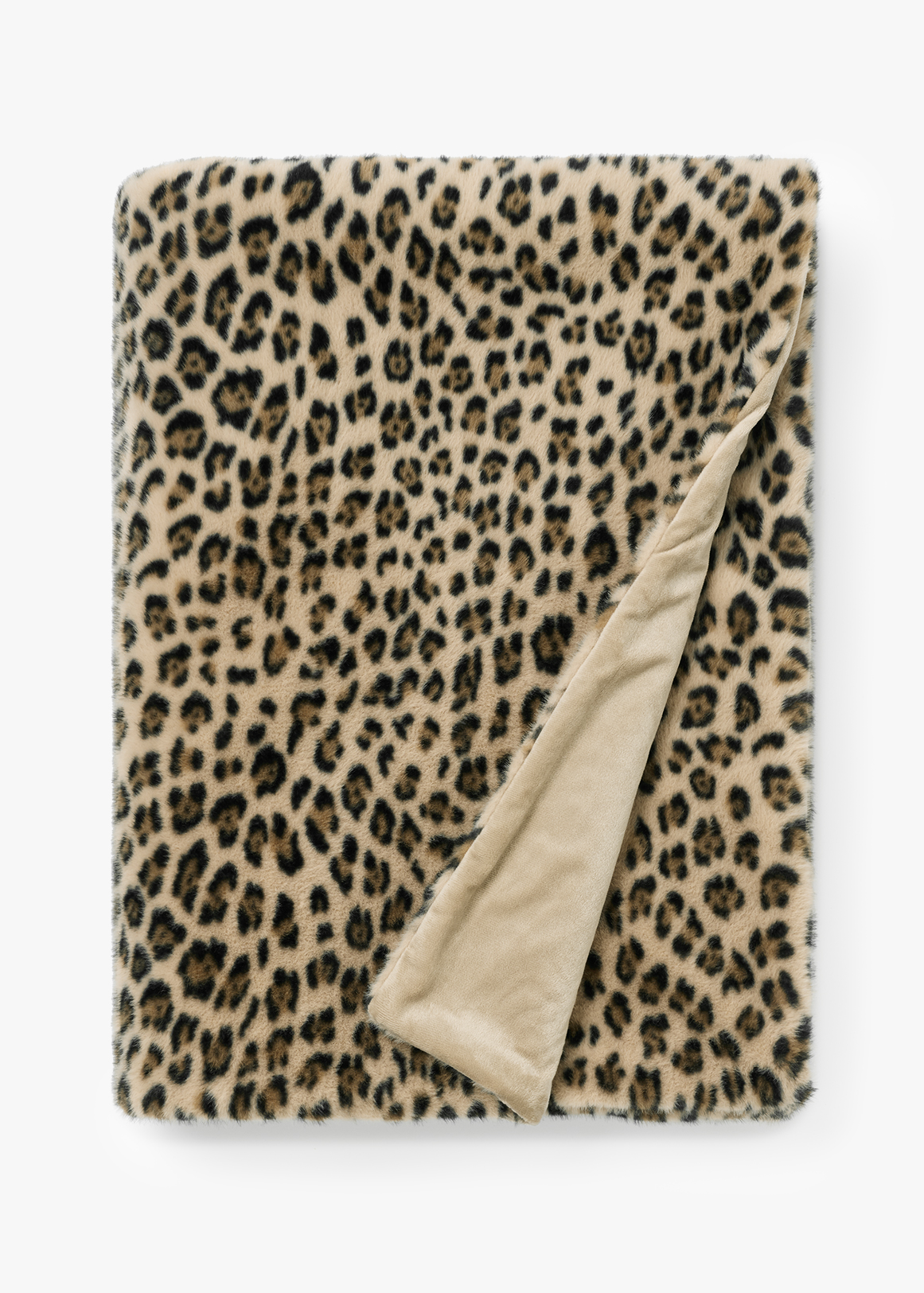 Leopard Print Faux Fur Throw 240x150cm