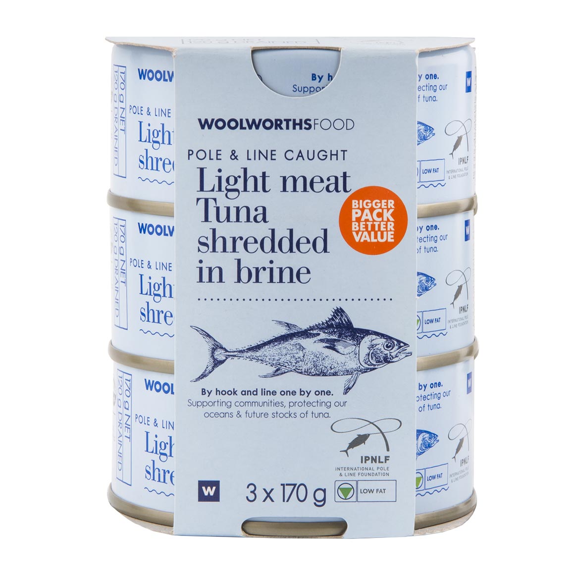 Light Meat Tuna Shredded in Brine 3 x 170 g