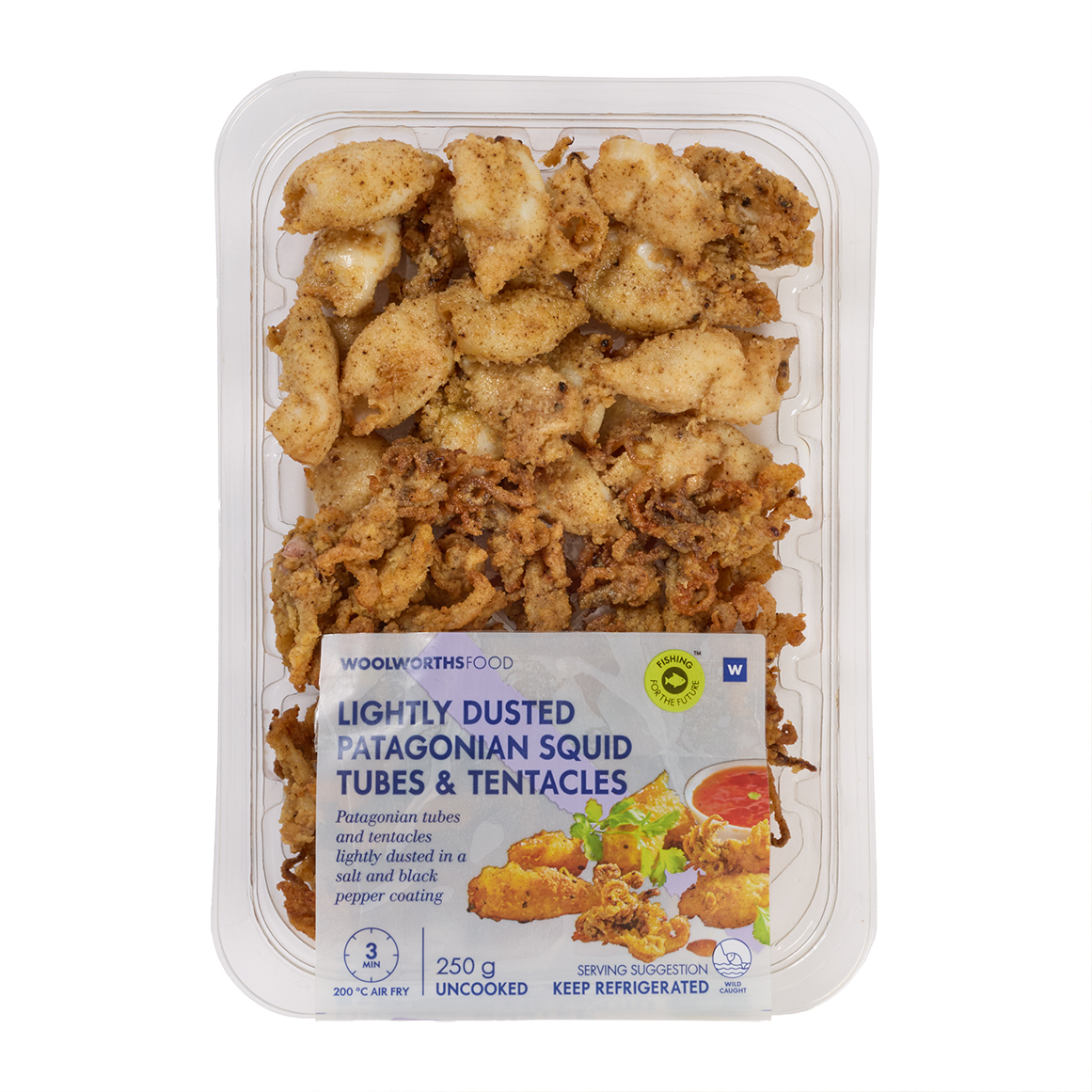 Lightly Dusted Patagonian Squid Tubes & Tentacles 250 g