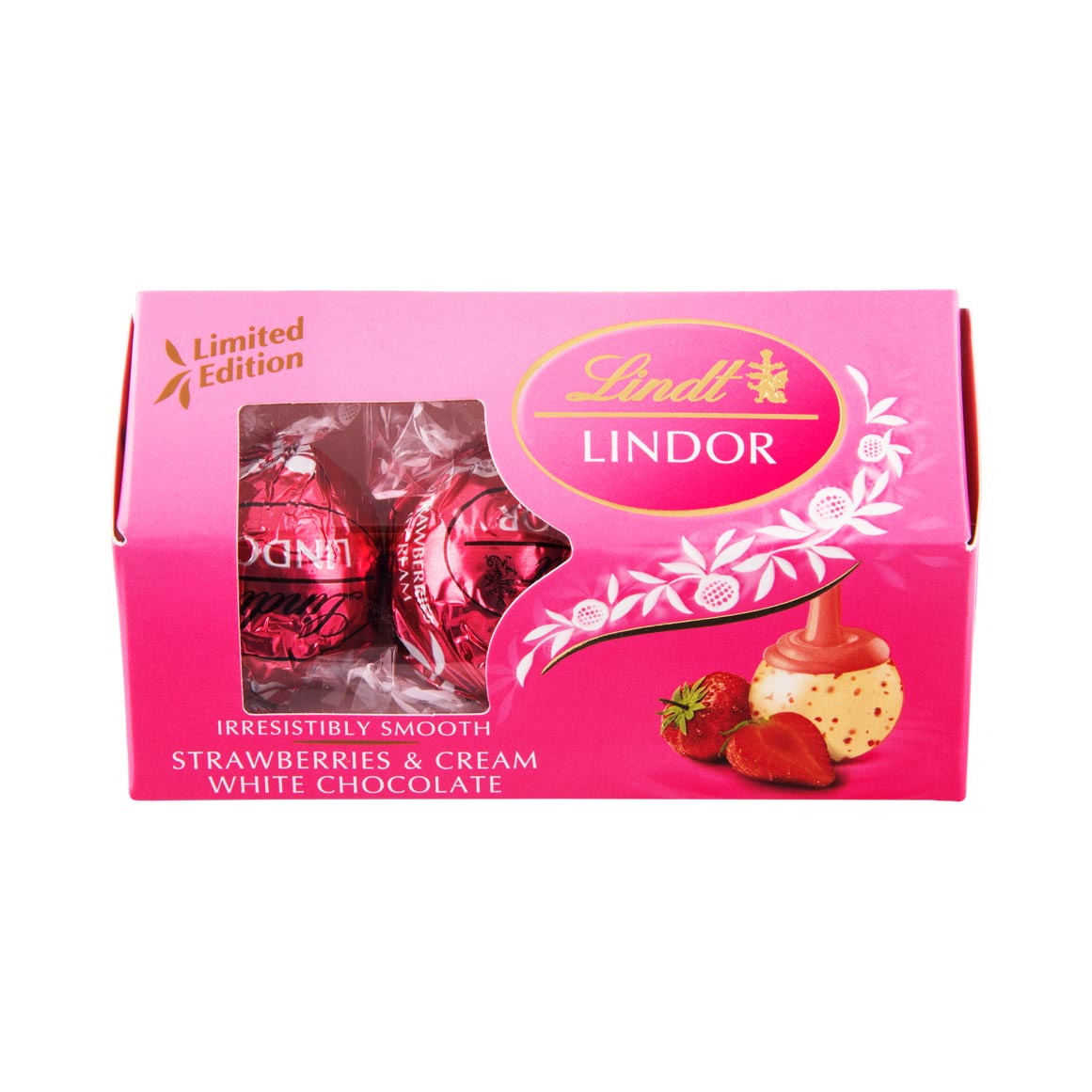 Lindt Lindor Strawberries & Cream White Chocolate 37g | Woolworths.co.za